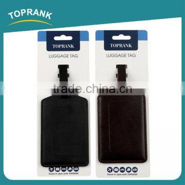 Toprank Customized New Design Personalized Double Sided Embossed Leather Luggage Tag For Travel photo-4
