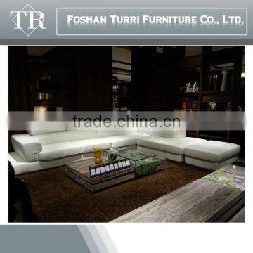 high quality italian geniune leather corner sofa , white leather sofa