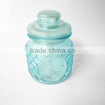 Turquoise Glass Oul Food Grade Container With Glass Seal Lid photo-2