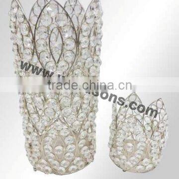 Metal crystal Vase votive