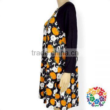 Kids Boutique Clothing Long Raglan Sleeve Little Girls Dresses Children Frocks Designs photo-5