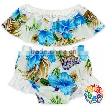 100% Organic Cotton Red Floral Bloomer Set For Diaper Girl Shorts photo-5