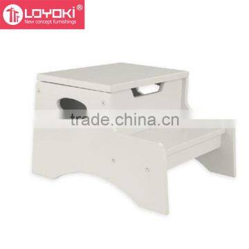 Beech Wood 2 Step Kids Utility Bed Step Stool Non-Slip Bedroom Child Footstool With Storage photo-3