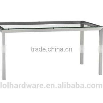 Clear Glass Top Stainless Steel Base 60x36 Dining Table