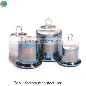 Glass Dome Lid Candle Jar Metallic Color Plating Glass Dome Jar photo-6