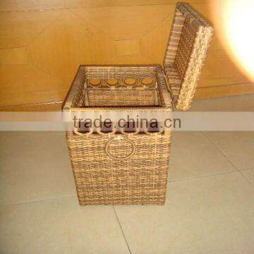 Outdoor Big Rattan Handmade Outdoor Dustbin photo-1