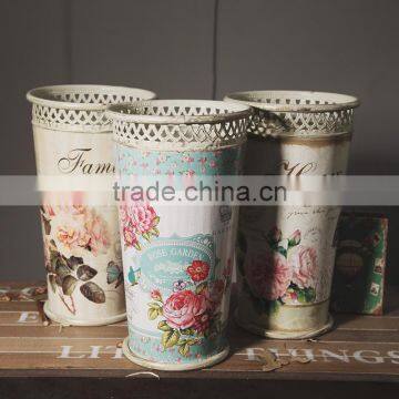 Flower Tub Flower Pots Planters Home Decoration Metal Pots Water Bucket Watering Flowers Bucket Garden Art Decor Vintage Pots photo-2