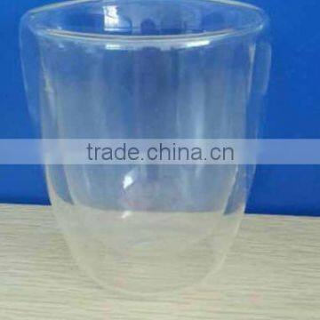 2014 new products borosilicate glass double wall glass cup double wall glass