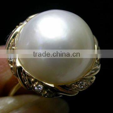 2014 latest white pearl Tahitian Pearl Ring