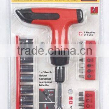 24pc T-handle ratchet screwdriver set