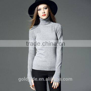 100% Cashmere Knitting Women Turtleneck Pullover Sweater Sweet Bottoming Shirt photo-2