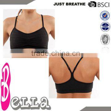 High quality custom blank nylon/spandex lady's stylish sports bra