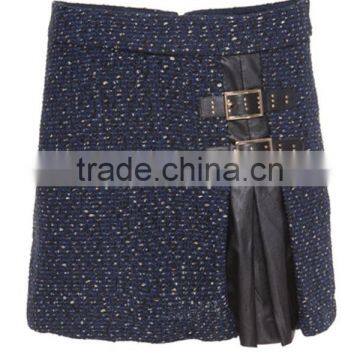 Women Apparel Ladies Fashion New Skirt Blue and Black Contrast Mini Skirt Women Short Straight Skirt photo-2