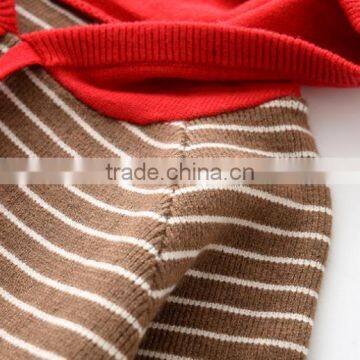 High Quality Eco-friendly Cotton Material Smart Girls Knit Hoodies With Striped Pattern photo-6
