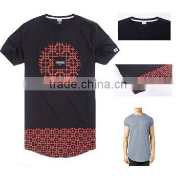 printing china custom long line mens t shirt with high quality