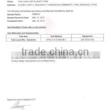 CPSIA AND FLAMMABILITY FOR RIBBON