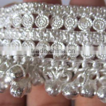 BROAD Anklets Silver Tone BELLS Payal photo-3