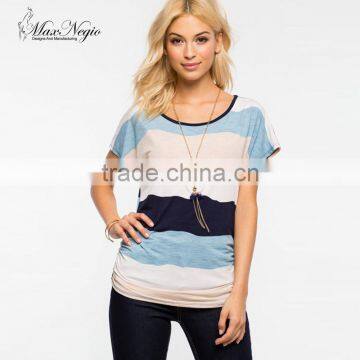 Maxnegio summer supplies woman top and women striped t-shirt