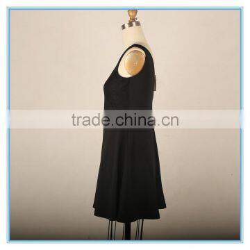 2016 Woman Sexy Club Dress Fashion Lace Patchwork Dress Backless Black Dress