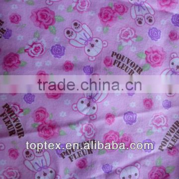 100%cotton print twill flannel fabric