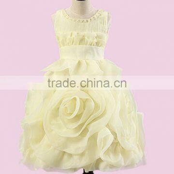 Hot Sale Little Girl Flower Shape Party Dress Lace Princess Kids Dress One Piece Prom Dress With Low MOQ photo-3