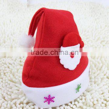 HD1043 Red color cute plush baby kids Christmas hats