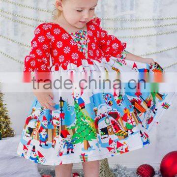 2017 New Born Baby Girls First Christmas Party Dress Kids Elf Holiday Party Dress photo-4