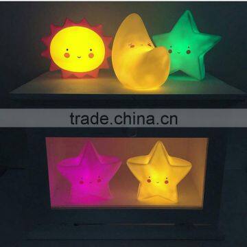 S17156A Cute Baby Toys Cartoon Night Lamp Moon Shaped Kids Led Night Light photo-2