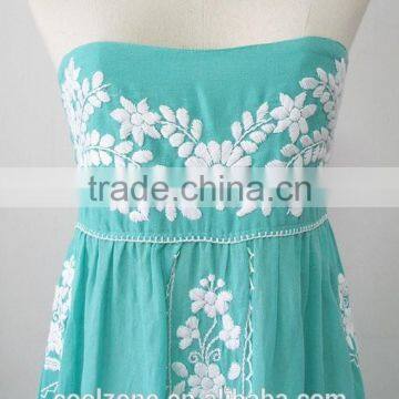 Fashion Strapless Embroidered Mexican Dress Wholesale Mexico Clothing photo-3