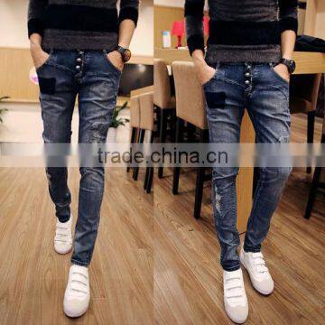 Price of Jeans Manufacturing Machinery Patchwork Blue Wholesale China Trousers for Men Jeans photo-2