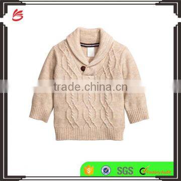 Soft cotton blend with wool content knitting patterns boys sweater with shawl collar