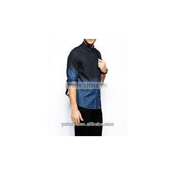 2014 brand fancy new design denim men shirt