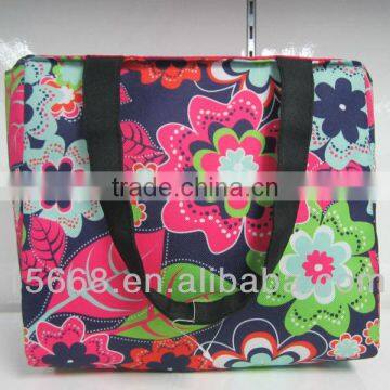 GR-W0103 flower printing insulated lunch bag for women