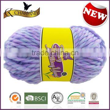 Charmkey mixed color hand knitting yarn 100% ptt scarf knitting melange yarn