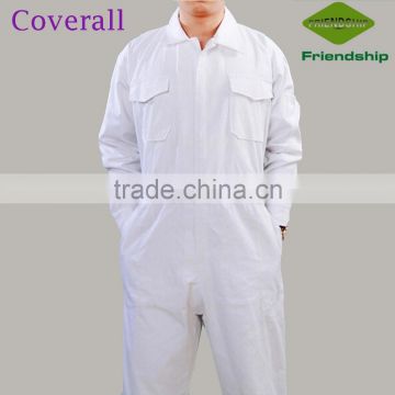 100% Cotton Man And Women White Color Safety Work Uniform Coverall