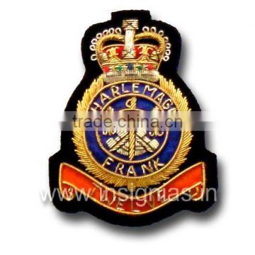 Embroidered bullion wire badges