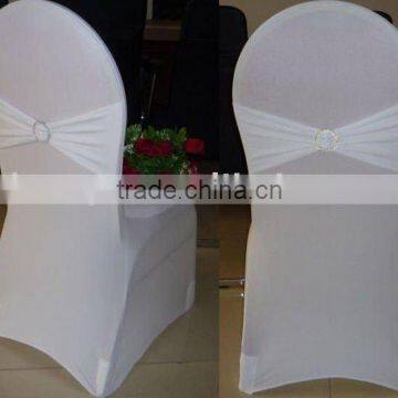 spandex chair cover with white lycra band and buckle