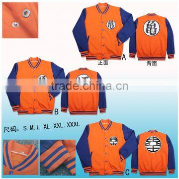 New Products Dragon Ball Z Orange 3 Styles Can Choose Warm Zipper Anime Hoodie
