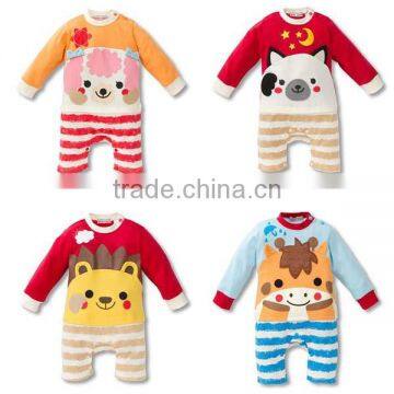 new design cartoon animal long sleeve baby romper