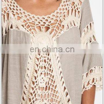 Ms Bohemia Beach Europe Hand Crochet Blouse Blouse Stitching