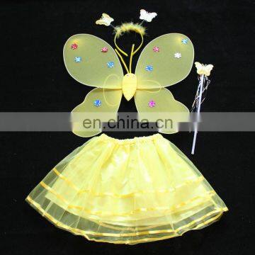 Sugar yellow Wand Tutu & Wings for girls FGWG-1075