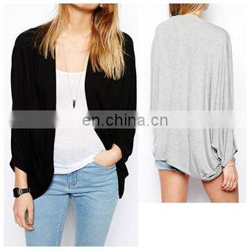 Fashion jersey kimono ladies knitted cardigan long sleeve