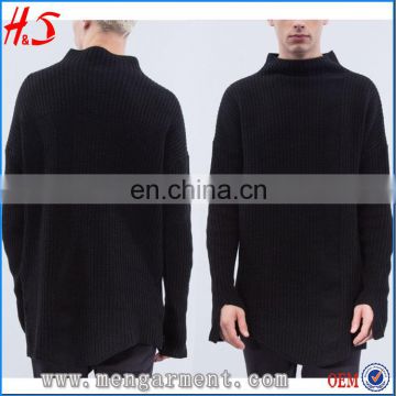 Chinese Top Selling Factory Best Price Elongated Hem Knitwear Mens Pullover Sweater