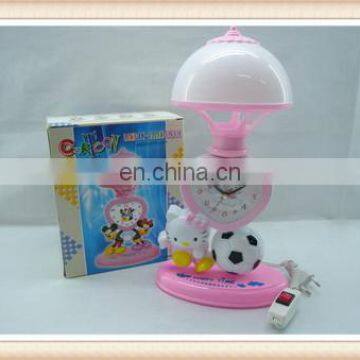 Plastic toys Lovely decoration gift kids clock and lamp toy