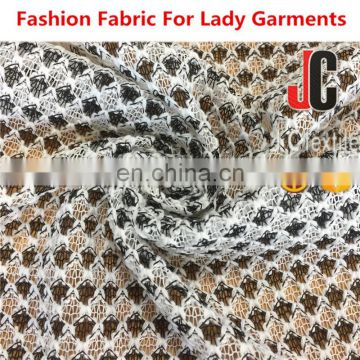 K13045 Shaoxing new fashion polyester Hacci knitted sweater fabric textiles