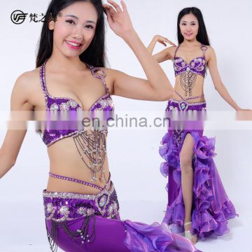 America elegant adult lady beaded tassel bellydance wear