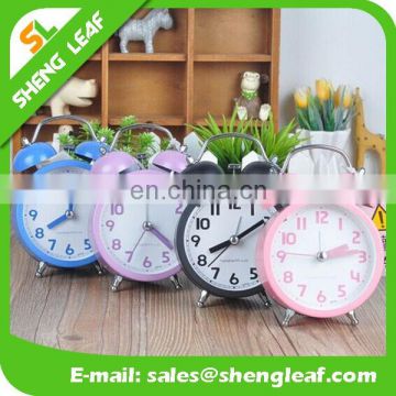 3 inches round with lamp with battery bell personality alarm table clock