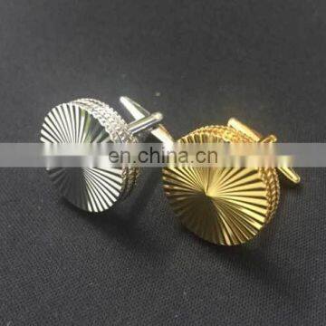 Stock Custom Shape Gold Silver Metal Solid Cufflinks photo-3