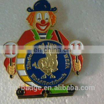 2016 hot selling custom make gold red clown medal, carnival medal, clown play the drum medal