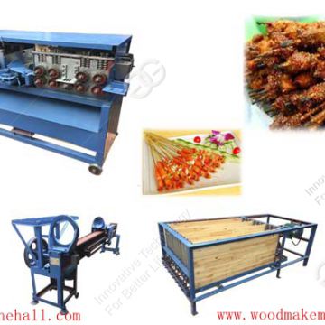 Full production line of bamboo barbecue skewers stick making machine China